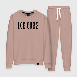Костюм хлопковый женский Ice Cube - logo, цвет: пыльно-розовый