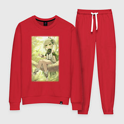 Костюм хлопковый женский Кусанали, цвет: красный