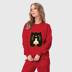 Костюм хлопковый женский Котик - Химик, цвет: красный — фото 2