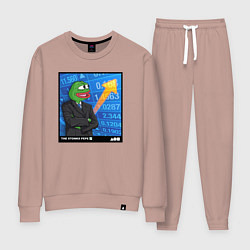 Костюм хлопковый женский Pepe Stonks, цвет: пыльно-розовый