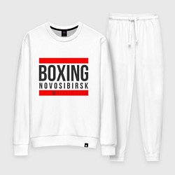 Костюм хлопковый женский Novosibirsk boxing team, цвет: белый