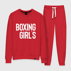 Костюм хлопковый женский Boxing girls, цвет: красный
