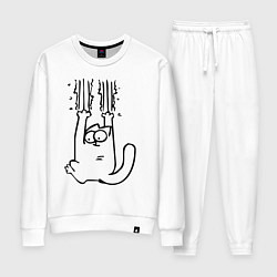 Костюм хлопковый женский Кот Саймона, цвет: белый