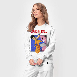 Костюм хлопковый женский Dragon Ball - Сон Гоку - Удар, цвет: белый — фото 2