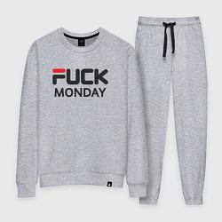 Костюм хлопковый женский Fuck monday, anti-brand, fila, цвет: меланж