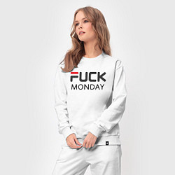 Костюм хлопковый женский Fuck monday, anti-brand, fila, цвет: белый — фото 2