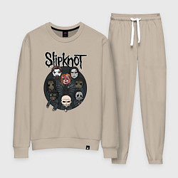 Костюм хлопковый женский Slipknot art fan, цвет: миндальный