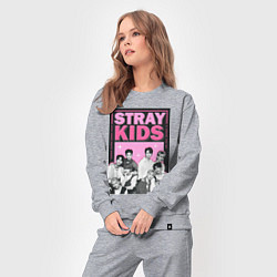 Костюм хлопковый женский Stray Kids boy band, цвет: меланж — фото 2