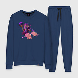 Костюм хлопковый женский Ведьмина бабка, цвет: тёмно-синий