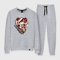 Костюм хлопковый женский Собака чихуахуа и кровь, цвет: меланж