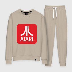 Костюм хлопковый женский Atari logo, цвет: миндальный