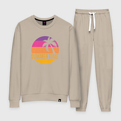 Костюм хлопковый женский Summer time California, цвет: миндальный