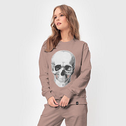 Костюм хлопковый женский Platinum Cut Skull, цвет: пыльно-розовый — фото 2