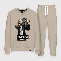 Костюм хлопковый женский Eminem boombox, цвет: миндальный