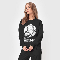 Костюм хлопковый женский Vault boy - join the vault tec, цвет: черный — фото 2
