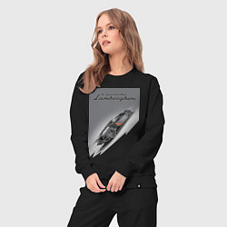 Костюм хлопковый женский Lamborghini - concept - sketch, цвет: черный — фото 2