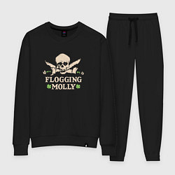 Костюм хлопковый женский Flogging Molly кельтик панк рок группа, цвет: черный