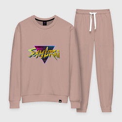 Костюм хлопковый женский Киберпанк cамурай, цвет: пыльно-розовый