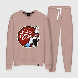 Костюм хлопковый женский Nuka cola sticker, цвет: пыльно-розовый