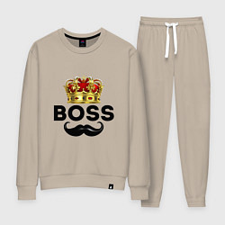 Женский костюм BOSS и корона с усами