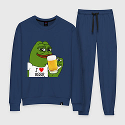 Костюм хлопковый женский Drink Pepe, цвет: тёмно-синий