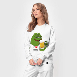 Костюм хлопковый женский Drink Pepe, цвет: белый — фото 2