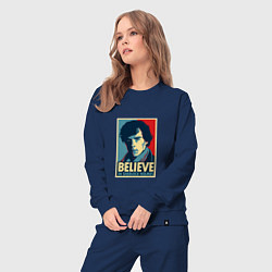 Костюм хлопковый женский Believe in Sherlock, цвет: тёмно-синий — фото 2