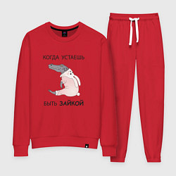 Костюм хлопковый женский Крокодил в костюме зайчика- кролика, цвет: красный