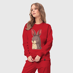 Костюм хлопковый женский Кролик-символ года, цвет: красный — фото 2