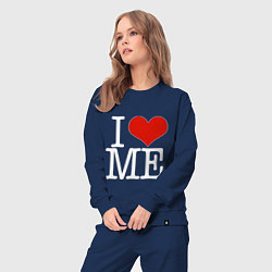 Костюм хлопковый женский I love me, цвет: тёмно-синий — фото 2