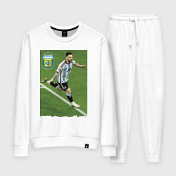Костюм хлопковый женский Argentina - Lionel Messi - world champion, цвет: белый