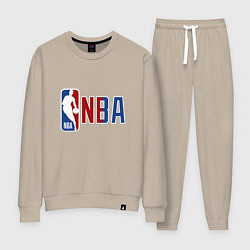 Костюм хлопковый женский NBA - big logo, цвет: миндальный