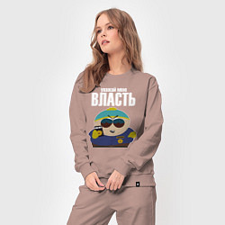 Костюм хлопковый женский Cartman Authority, цвет: пыльно-розовый — фото 2