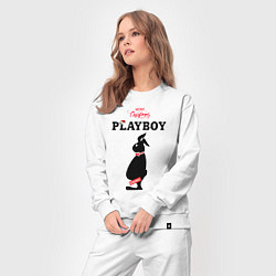 Костюм хлопковый женский Толстяк playboy, цвет: белый — фото 2