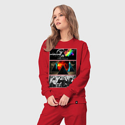 Костюм хлопковый женский Pink floyd albums, цвет: красный — фото 2