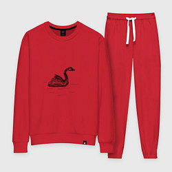 Костюм хлопковый женский Черный лебедь, цвет: красный