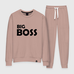 Костюм хлопковый женский Большой босс - темная, цвет: пыльно-розовый