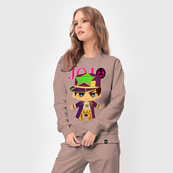 Костюм хлопковый женский Little Jotaro Cujo - JoJo Bizarre Adventure, цвет: пыльно-розовый — фото 2