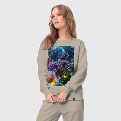 Костюм хлопковый женский Пиксель мод, цвет: миндальный — фото 2