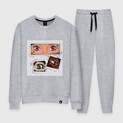 Костюм хлопковый женский Глаза в глаза, цвет: меланж