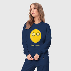 Костюм хлопковый женский John Lemon, цвет: тёмно-синий — фото 2