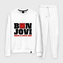 Костюм хлопковый женский Bon Jovi band, цвет: белый