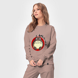 Костюм хлопковый женский Japan Totoro, цвет: пыльно-розовый — фото 2