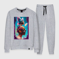 Костюм хлопковый женский Девушки в стиле Стимпанк, цвет: меланж