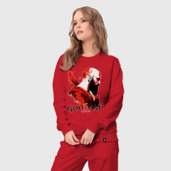 Костюм хлопковый женский Кратос, арт, цвет: красный — фото 2