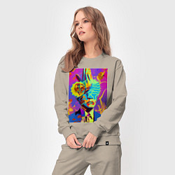 Костюм хлопковый женский Andy Warhol - neural network - pop art, цвет: миндальный — фото 2