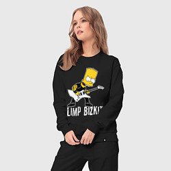 Костюм хлопковый женский Limp Bizkit Барт Симпсон рокер, цвет: черный — фото 2