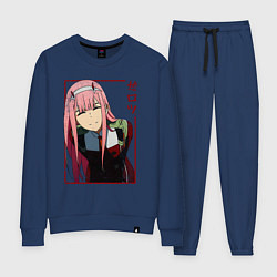 Костюм хлопковый женский Zero Two anime girl, цвет: тёмно-синий