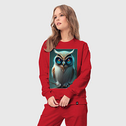 Костюм хлопковый женский Изумрудная Совушка, цвет: красный — фото 2