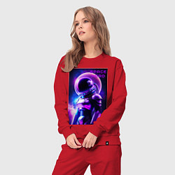 Костюм хлопковый женский Космический астронавт, цвет: красный — фото 2